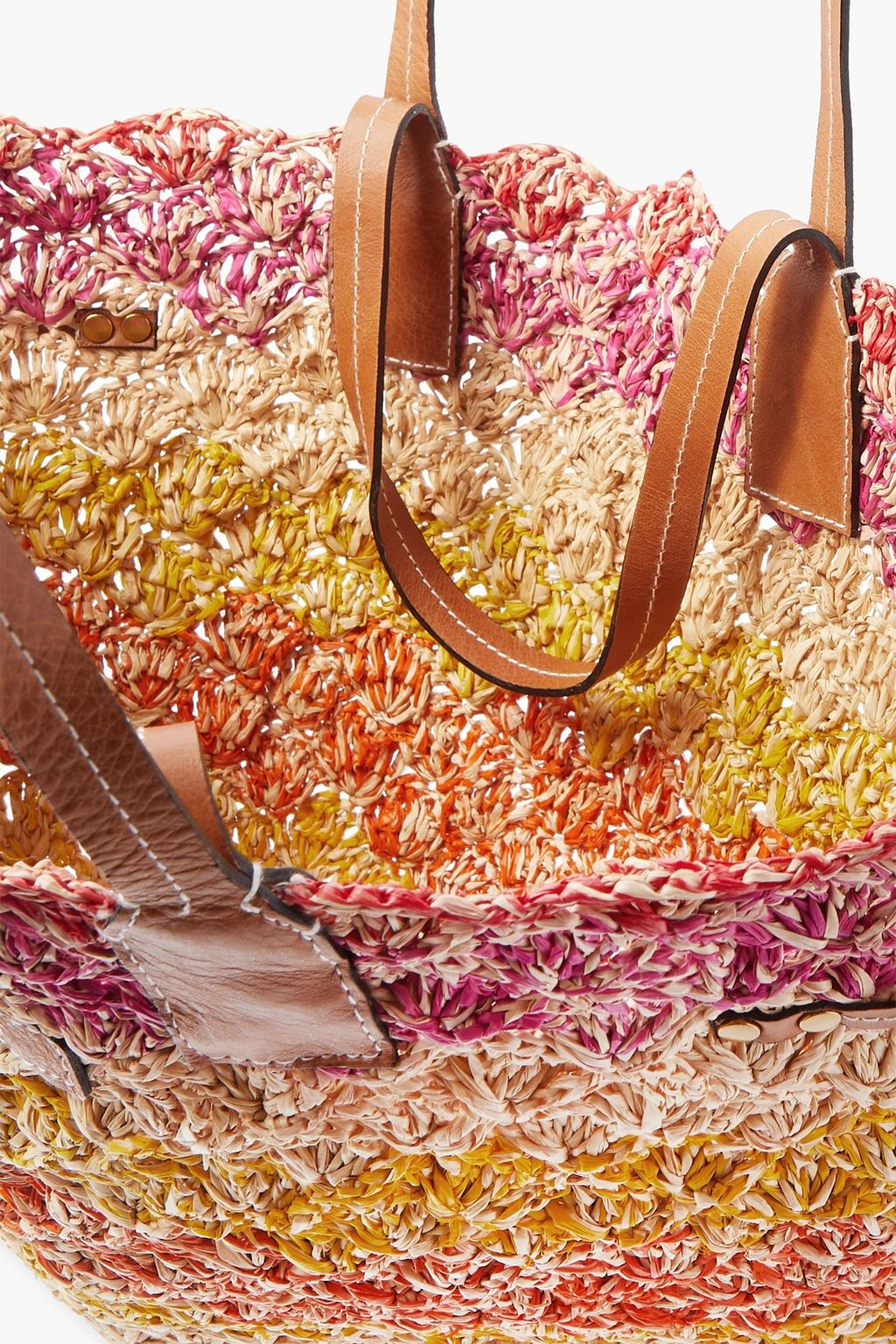 ISABEL MARANT Coiba leather-trimmed woven raffia tote