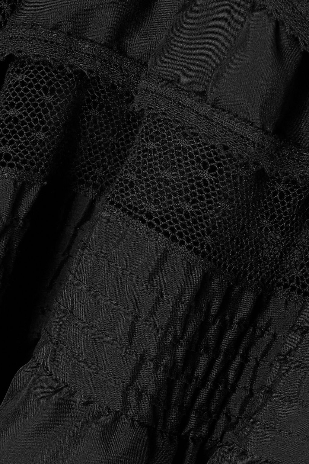 ISABEL MARANT Cielo ruffled crocheted lace-paneled silk blouse
