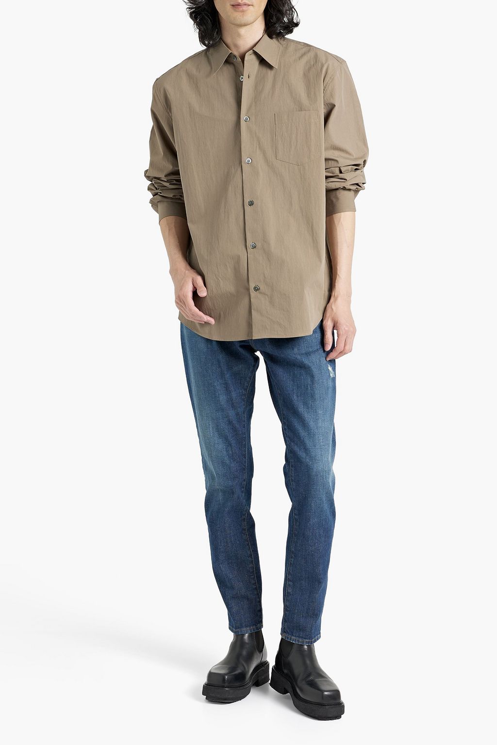 JOHN ELLIOTT Cloak cotton-blend poplin shirt