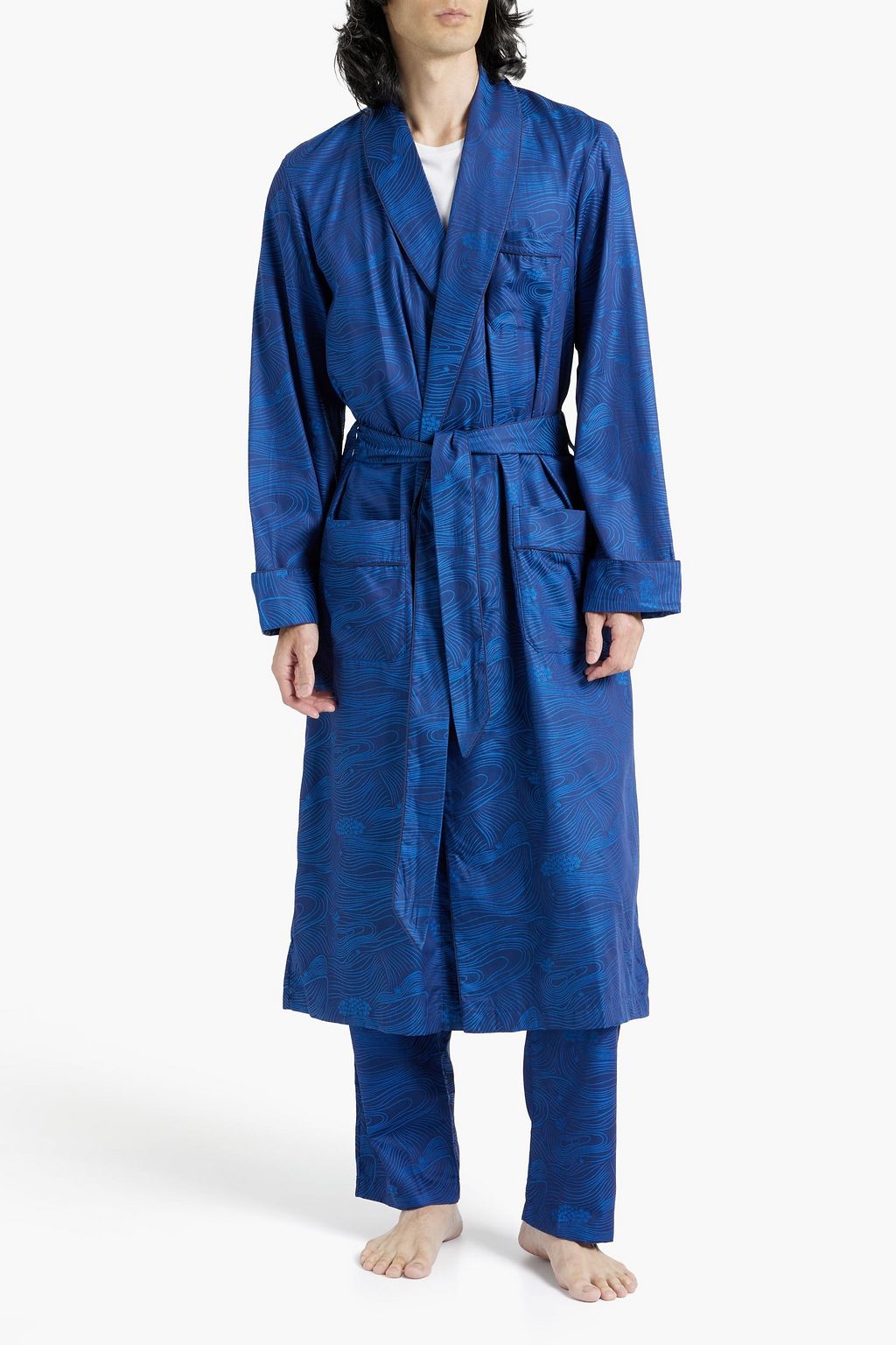 DEREK ROSE Paris cottonjacquard robe THE