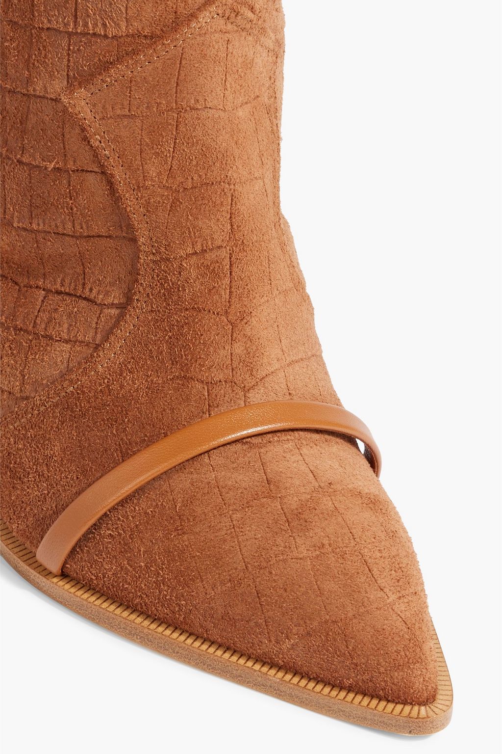 MALONE SOULIERS Claude 85 croc-effect suede knee boots