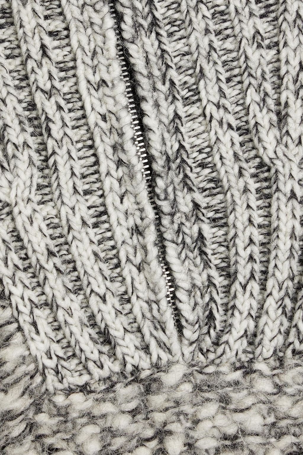 GANNI Ribbed alpaca-blend half-zip sweater