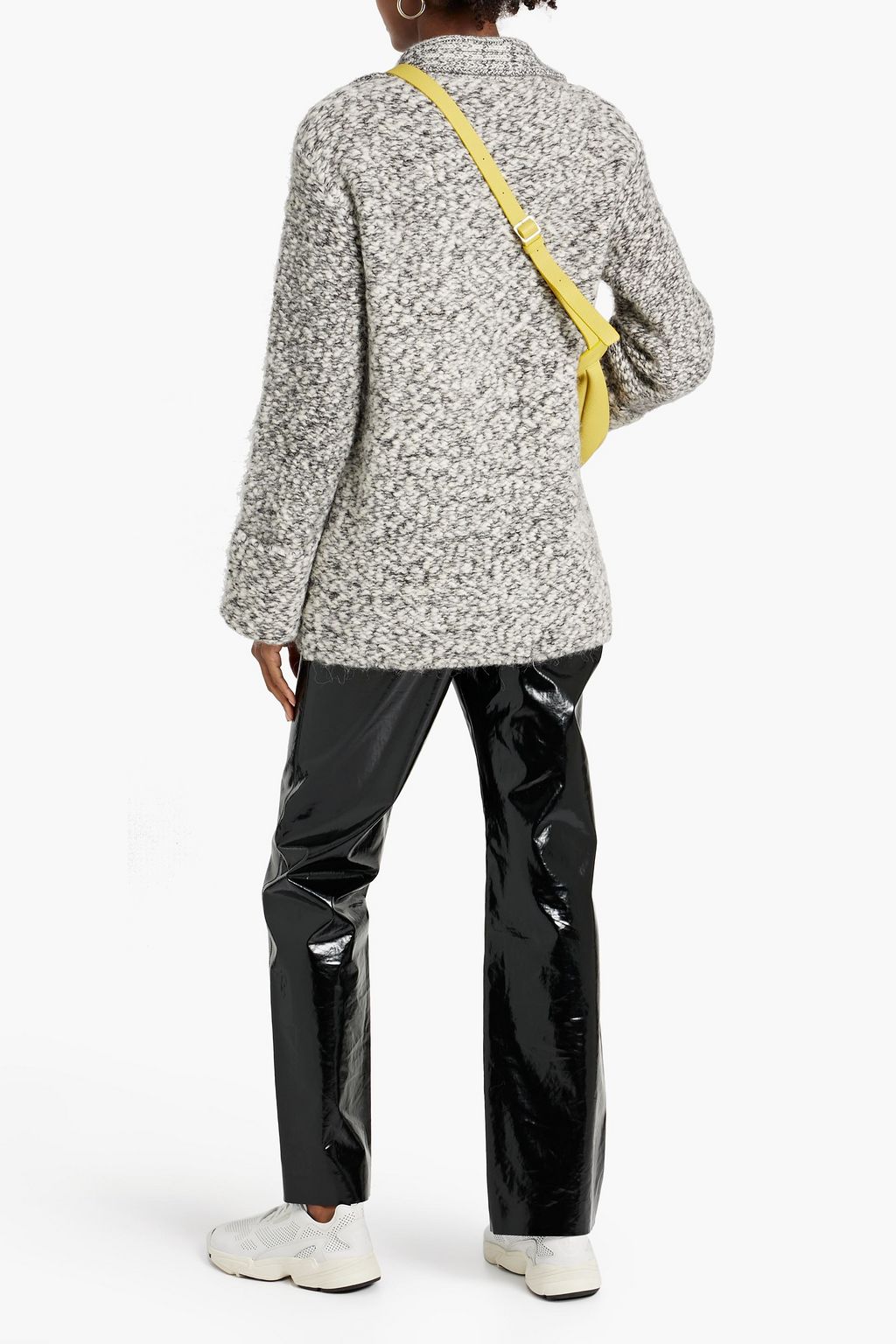 GANNI Ribbed alpaca-blend half-zip sweater