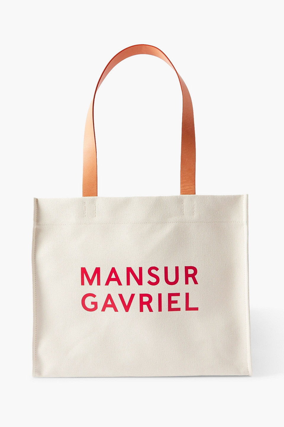 Mansur Gavriel Shopping Logo-print Cotton-canvas Tote In Ivory