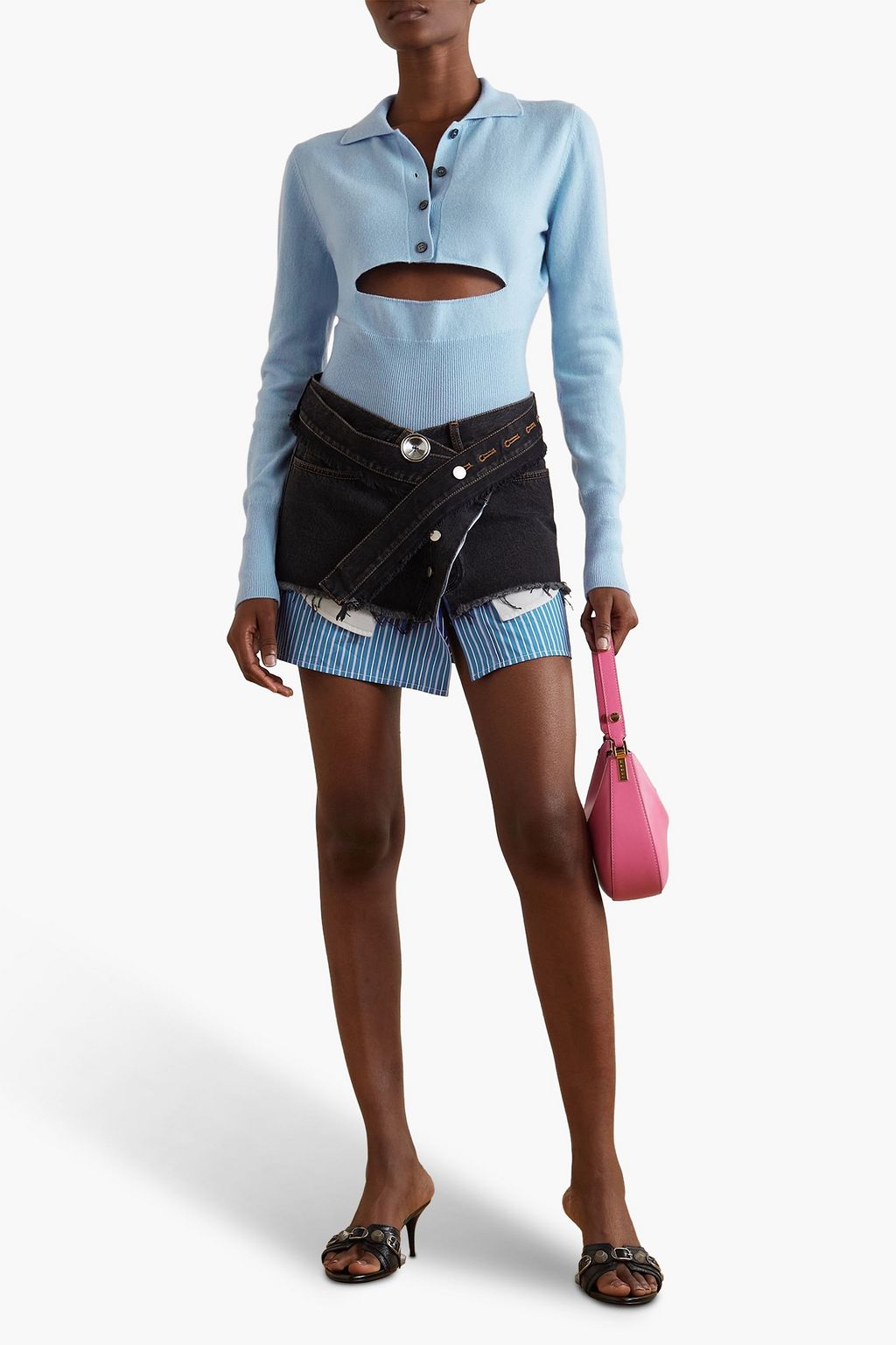 MERYLL ROGGE Cutout cashmere polo sweater