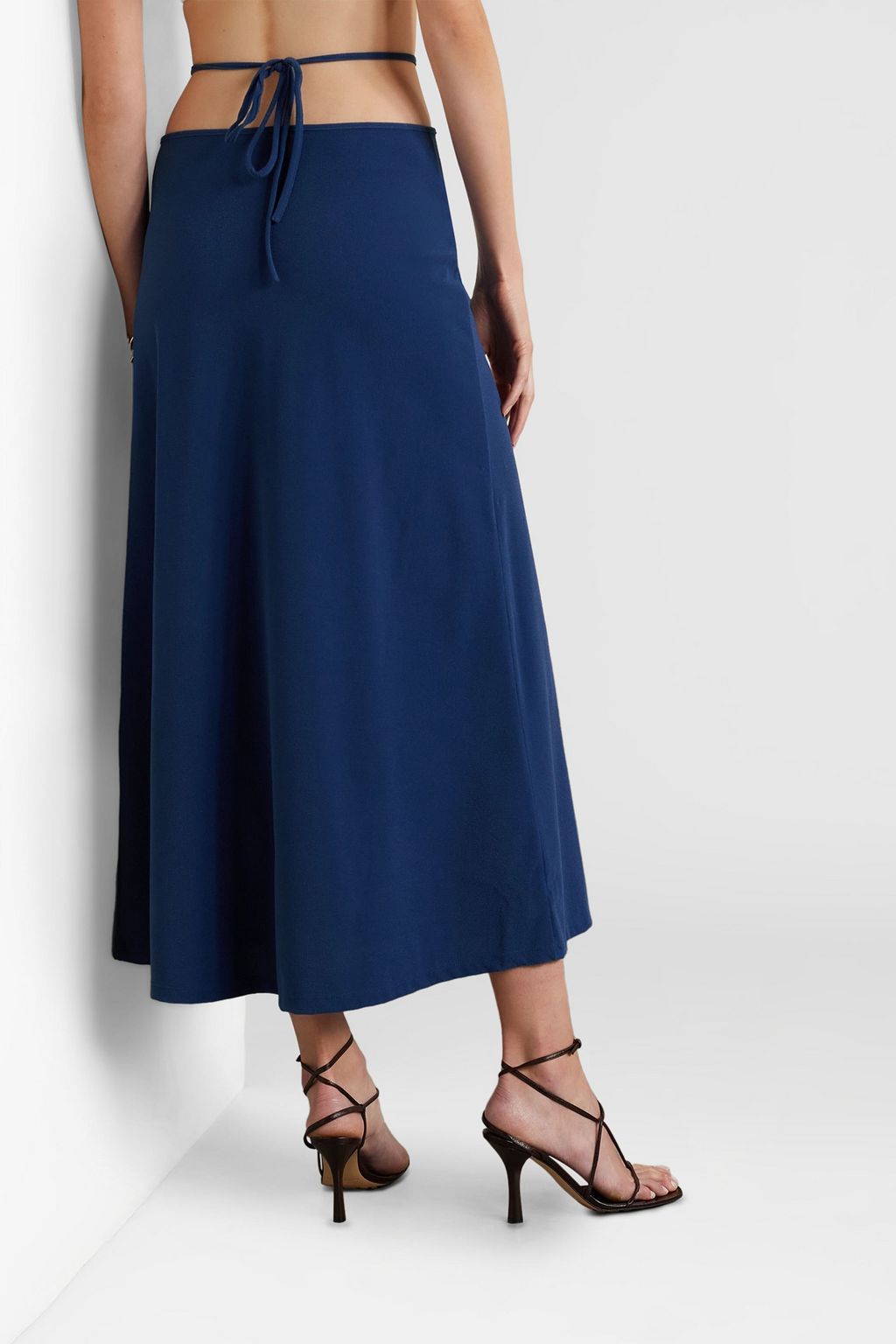 JOHANNA ORTIZ Planeta Oceanico tie-detailed stretch-crepe midi skirt