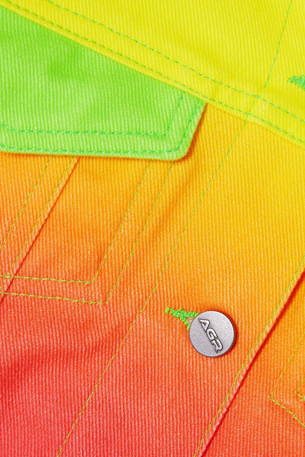 AGR Cropped neon dégradé denim jacket