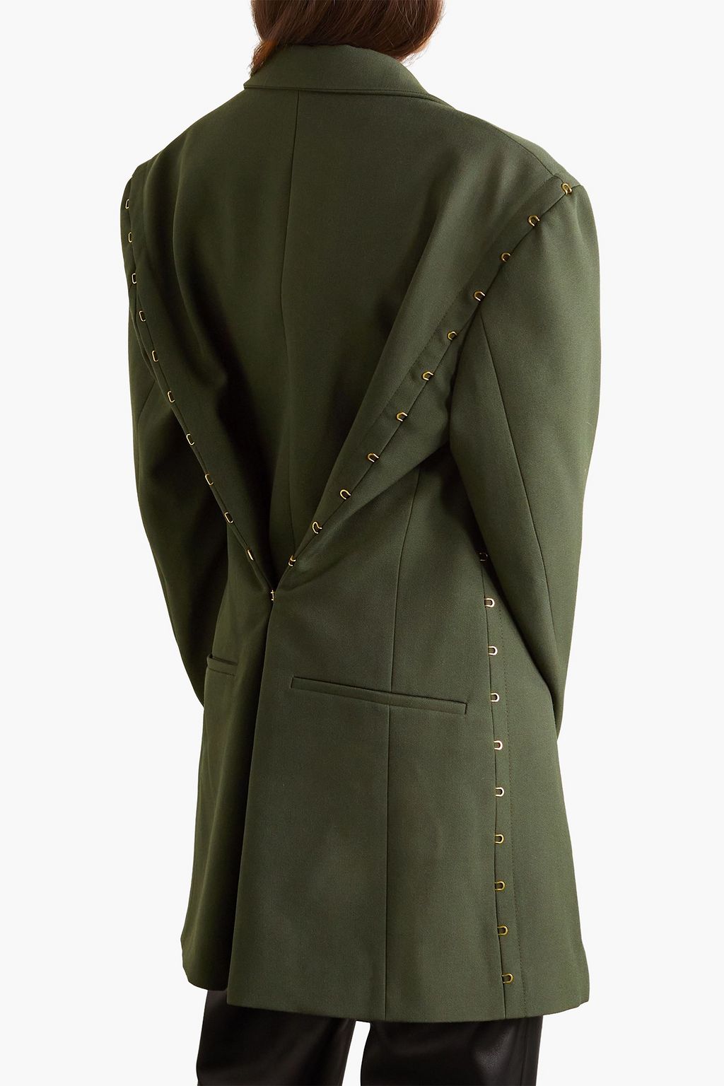 DION LEE Oversized hook-embellished crepe blazer