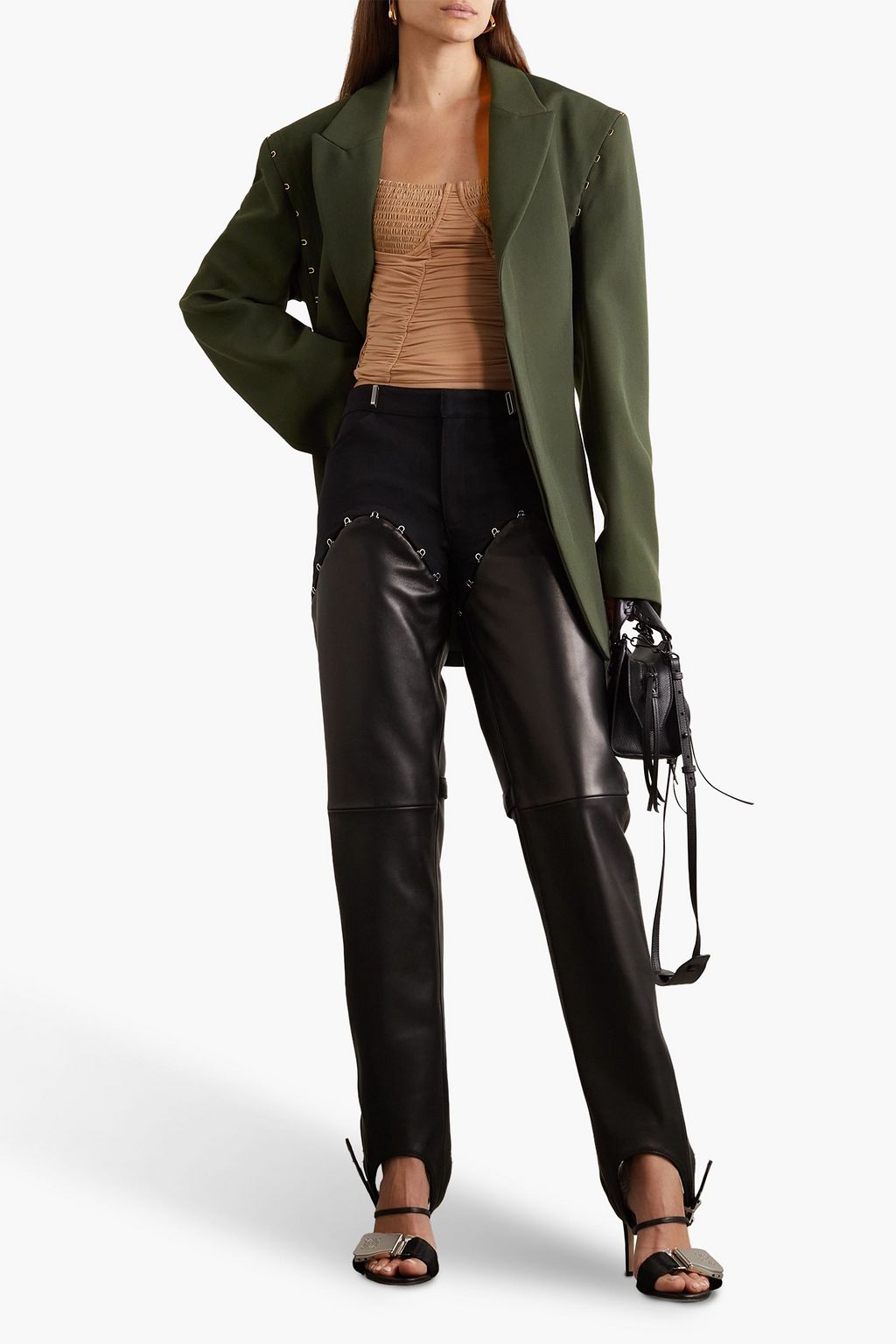 DION LEE Oversized hook-embellished crepe blazer