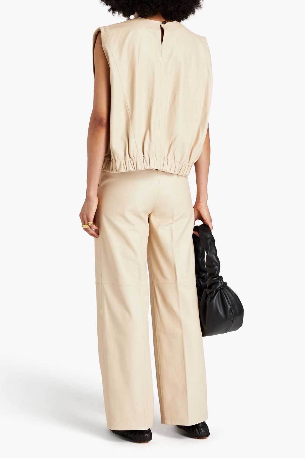 LOULOU STUDIO Hanwa gathered leather top
