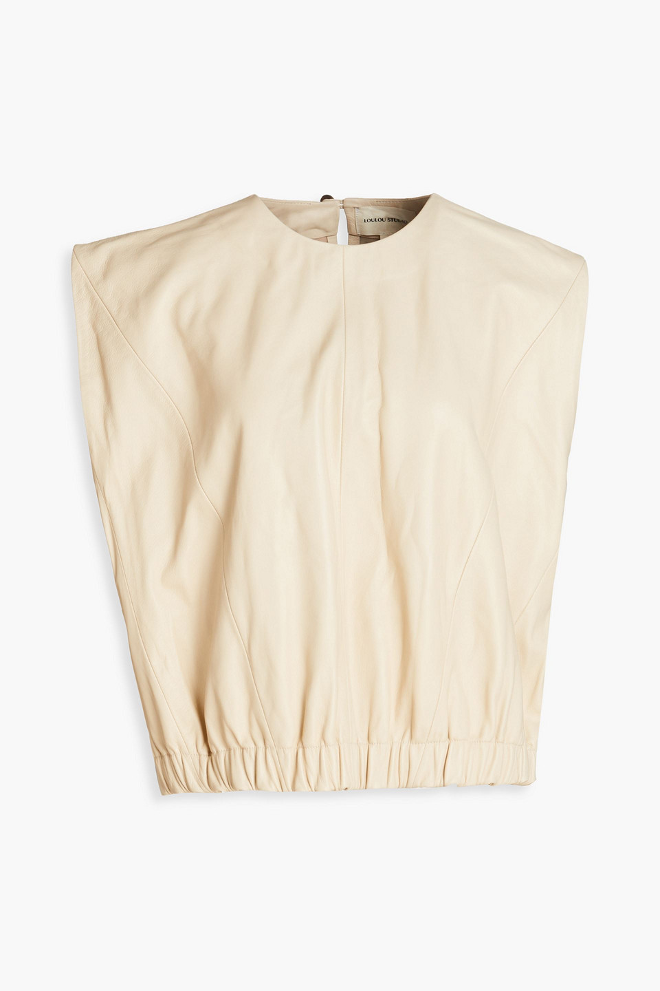 Loulou Studio Hanwa Oversized Leather Top In Cream