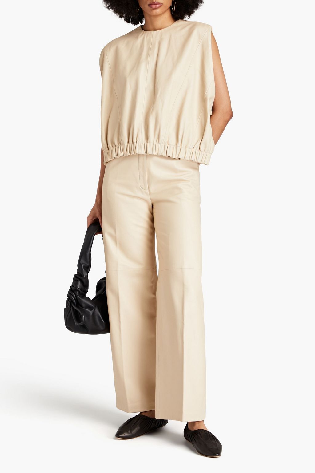 LOULOU STUDIO Hanwa gathered leather top