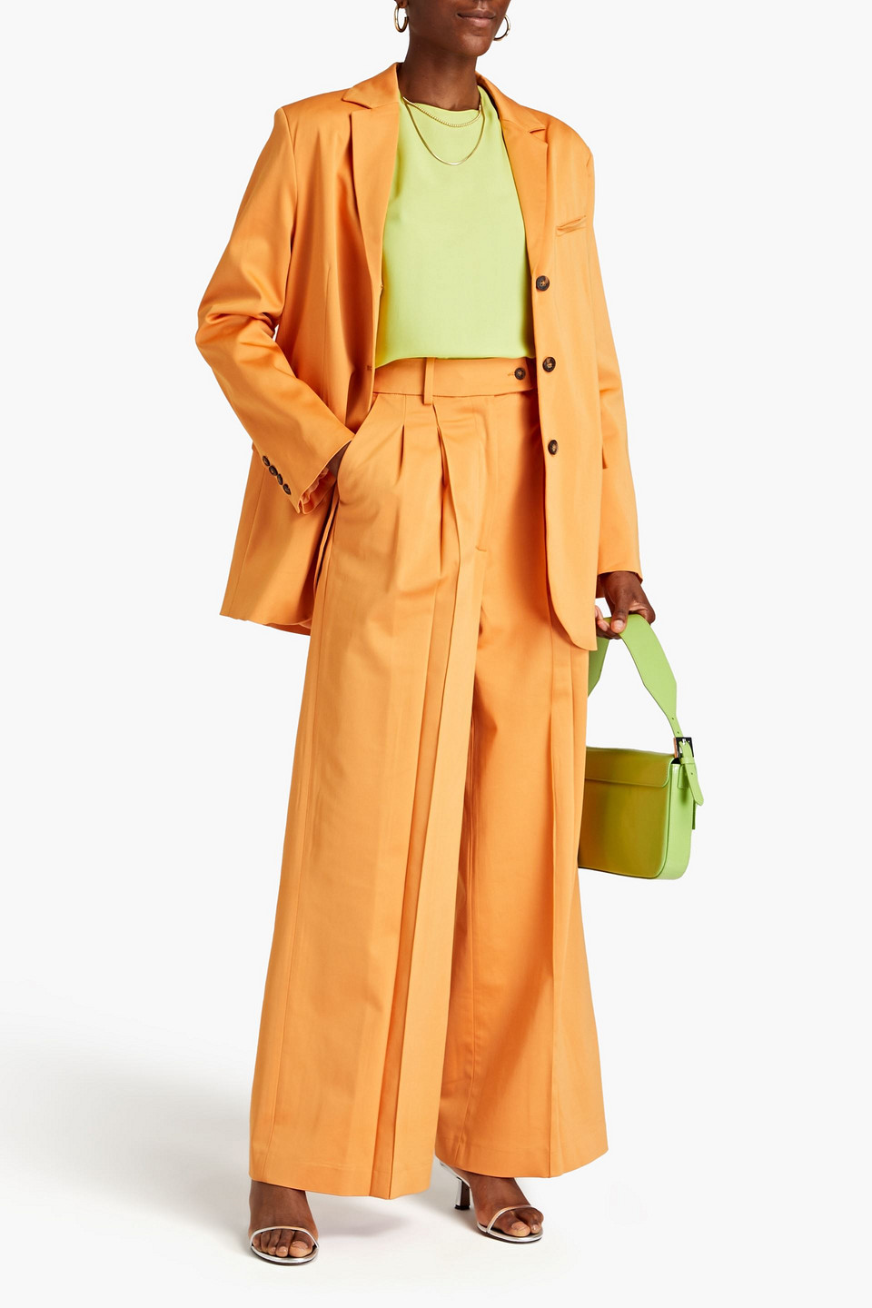 Loulou Studio Sund Satin Blazer In Orange