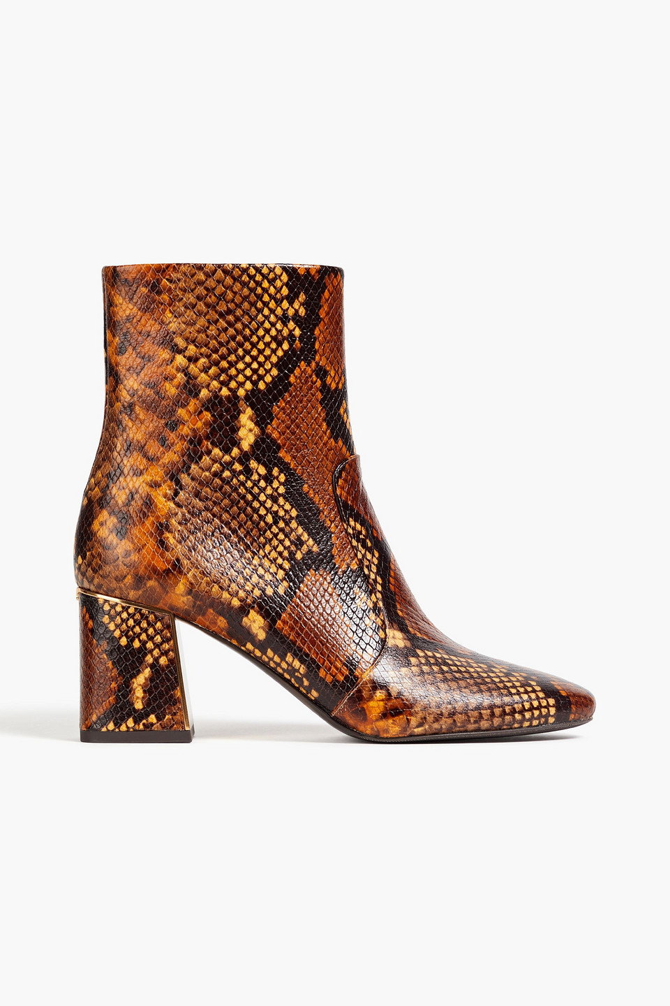 Tory Burch Gigi 70 Snake-effect Leather Ankle Boots In Multi