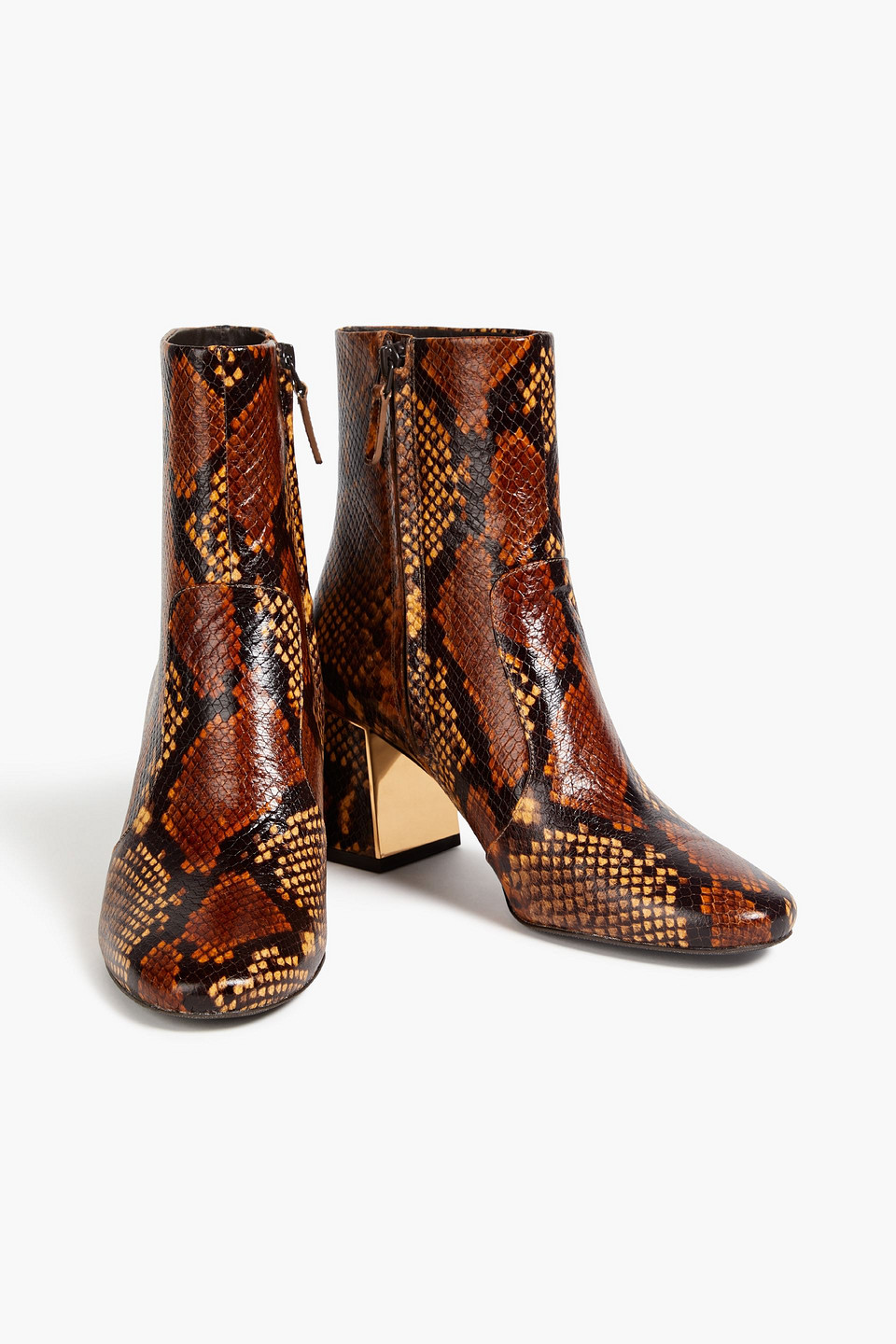  Tory Burch - Gigi 70 Snake-effect Leather Ankle Boots - Animal Print - Us 5 