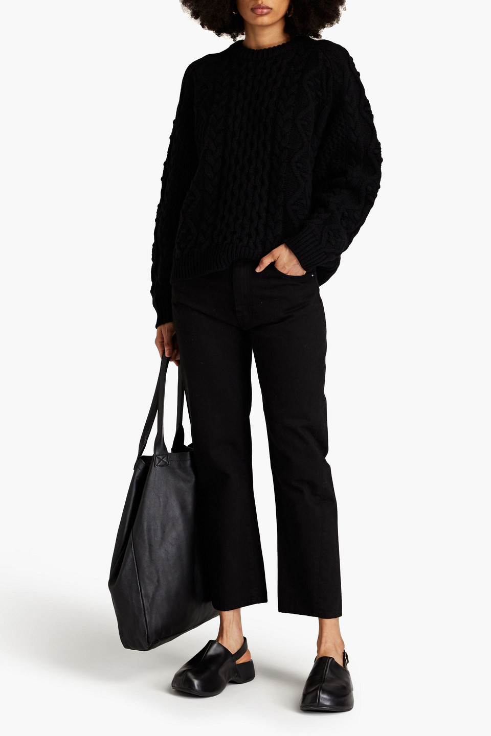  Loulou De Saison - Seca Pullover Aus Einer Woll-kaschmirmischung Mit Zopfstrickmuster - Schwarz - Xs 