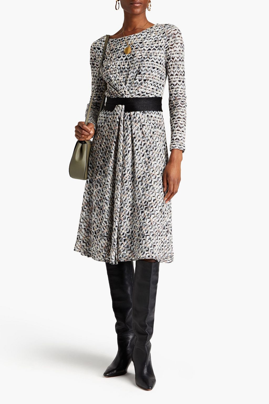 MISSONI Metallic crochet-knit midi dress