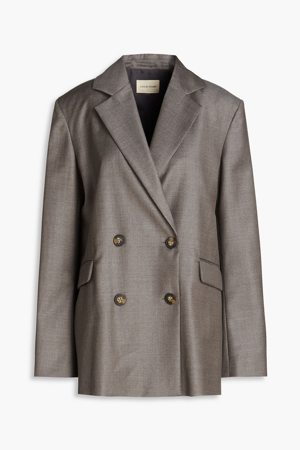 Loulou Studio Donau Wool Double-breasted Blazer In Taupe