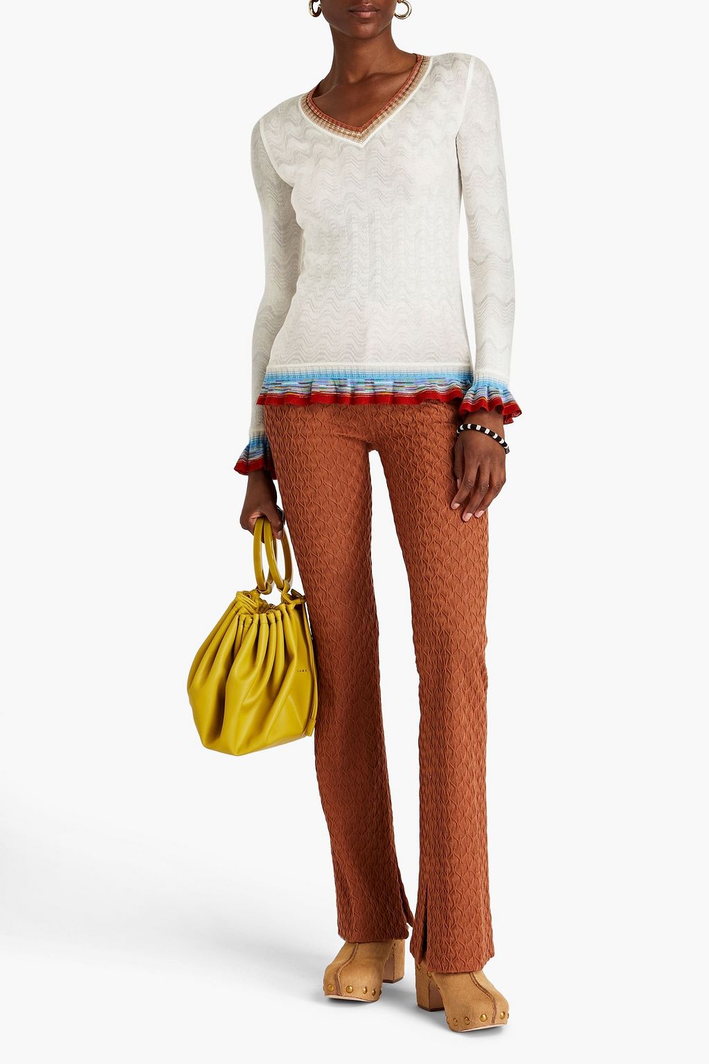 MISSONI Jacquard-knit bootcut pants