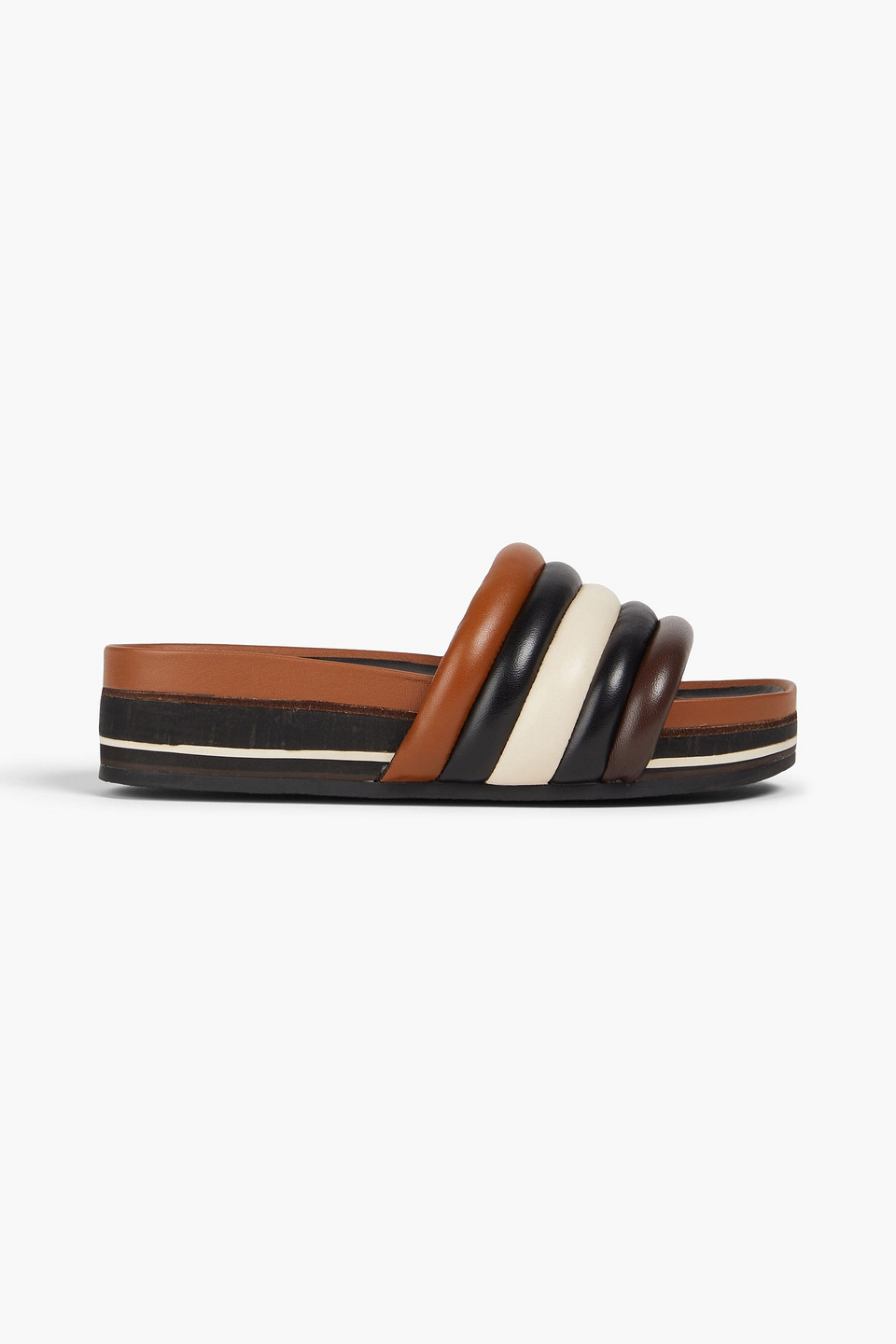 Tory Burch Quilted Leather Slides In Multi