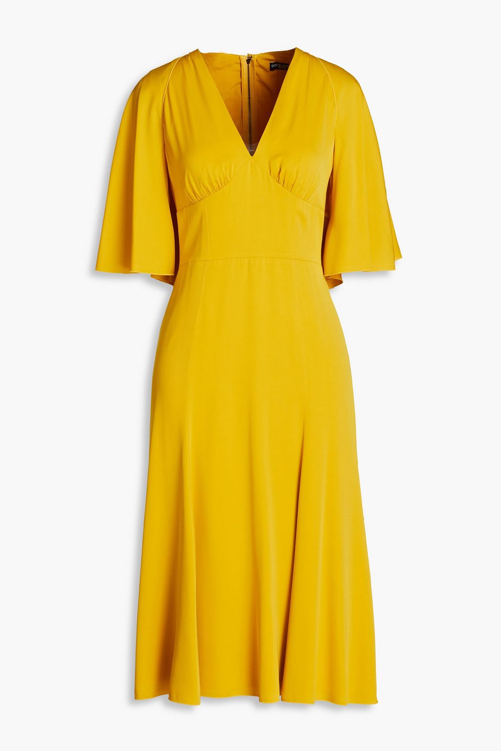 DOLCE & GABBANA Gathered silk-blend crepe midi dress | THE OUTNET