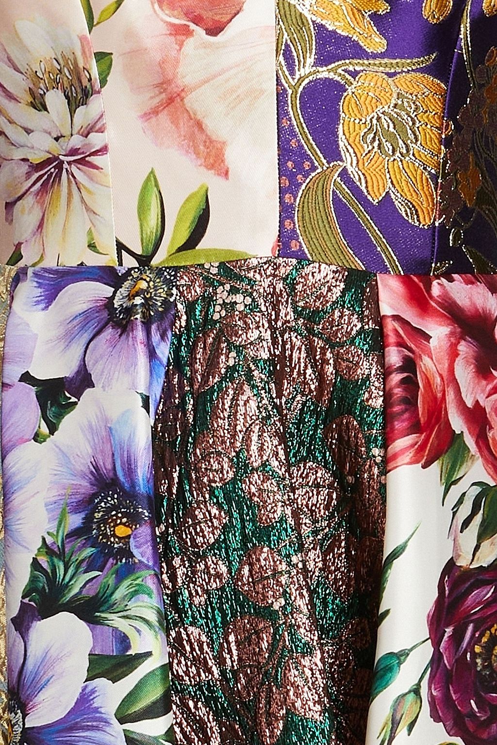 DOLCE&GABBANA Patchwork metallic brocade midi dress