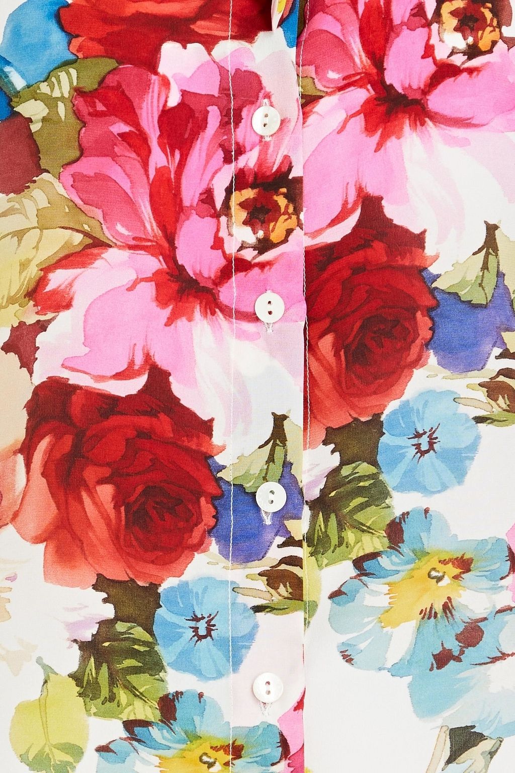 DOLCE&GABBANA Pussy-bow floral-print silk crepe de chine blouse