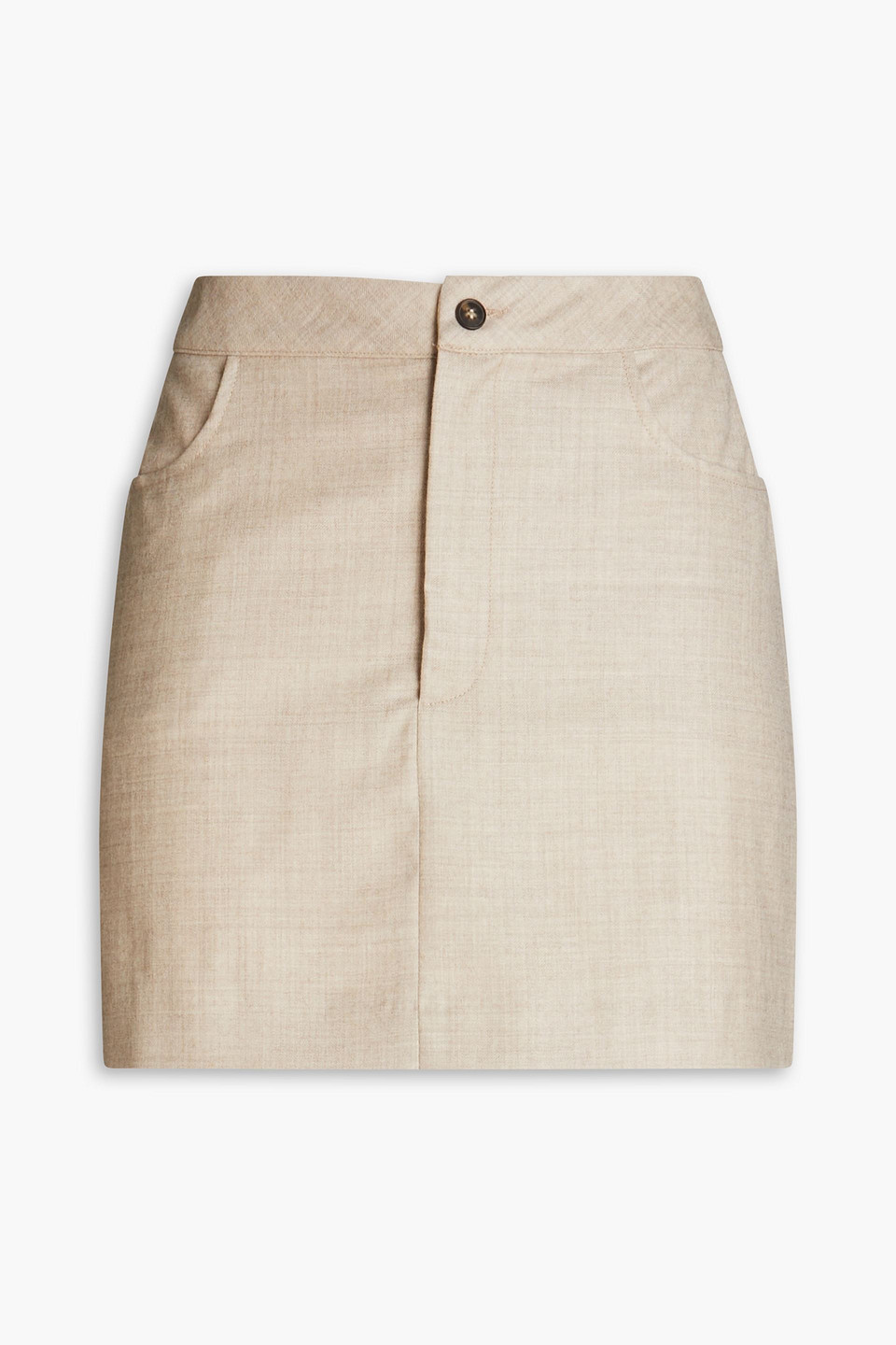 Loulou Studio Hornby Wool-blend Twill Mini Skirt In Mushroom