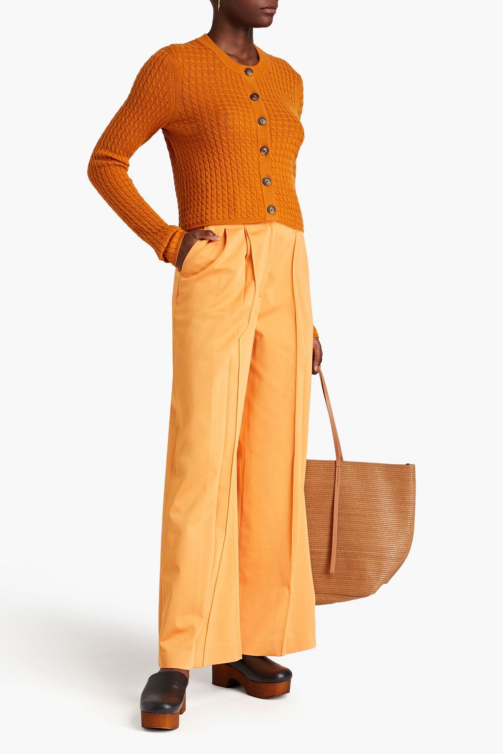 LOULOU STUDIO Mati cable-knit wool and cashmere-blend cardigan