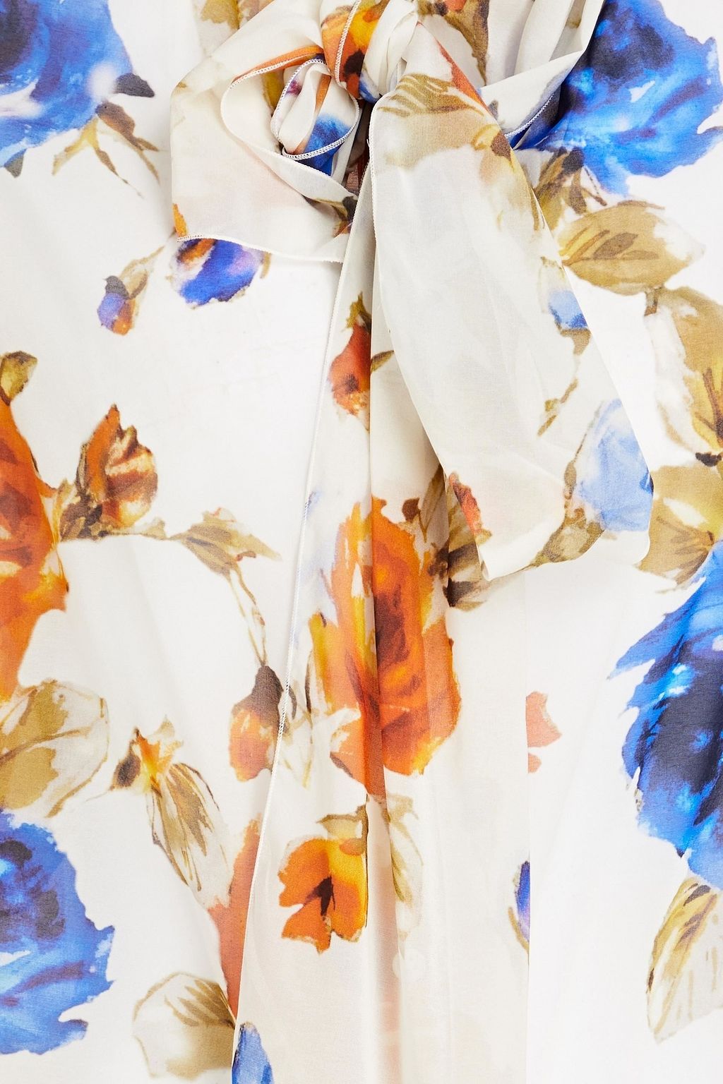 DOLCE&GABBANA Hemd aus Chiffon aus einer Seidenmischung mit floralem Print und Schluppe