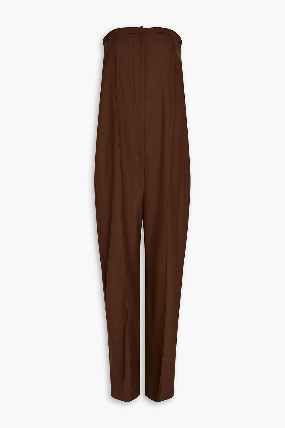 Loulou Studio Mellal Wool-blend Twill Wide-leg Jumpsuit In Chocolate