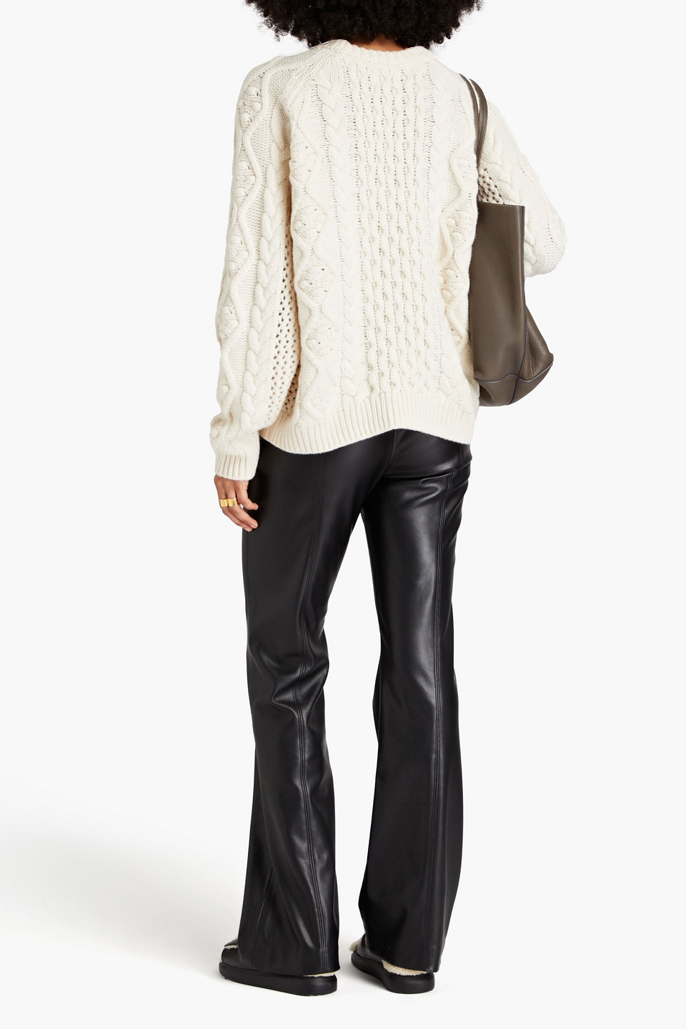  Loulou De Saison - Pullover Aus Einer Woll-kaschmirmischung Mit Zopfstrickmuster - Weiß - L 