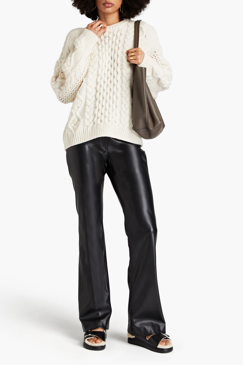  Loulou De Saison - Pullover Aus Einer Woll-kaschmirmischung Mit Zopfstrickmuster - Weiß - L 