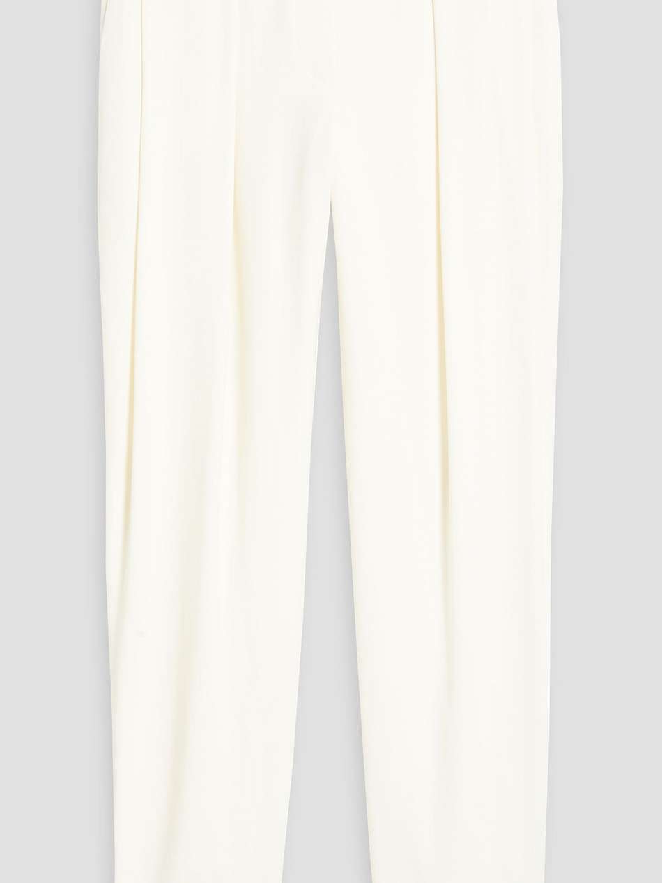 pleated twill straight-leg pants
