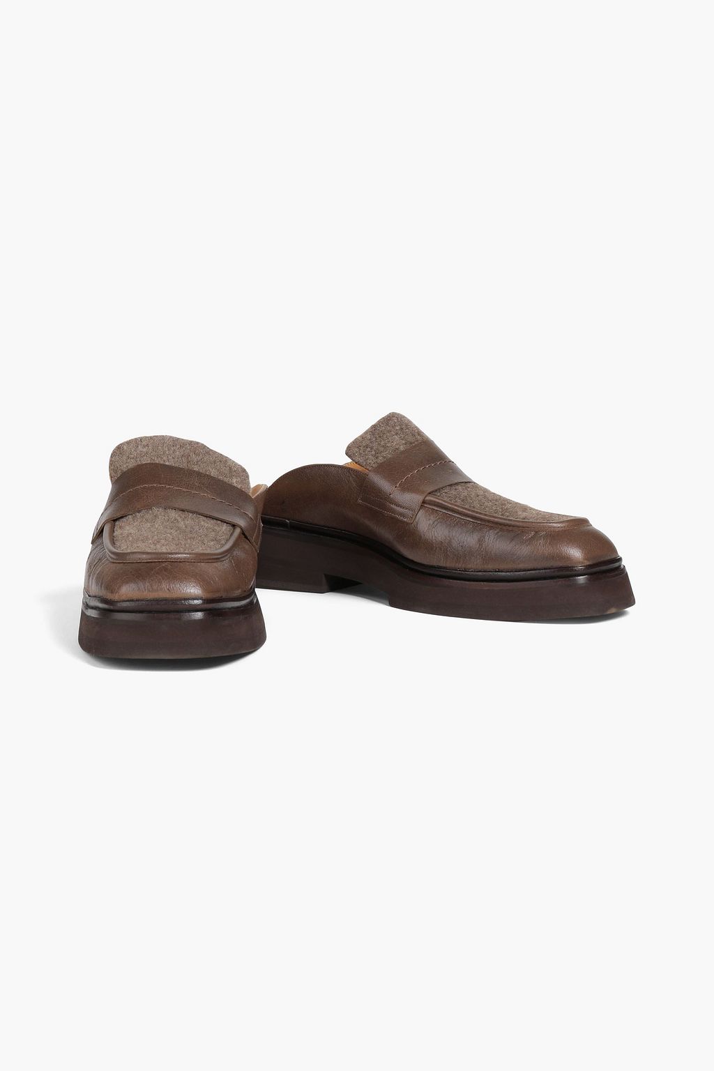 REJINA PYO Felt and leather loafers