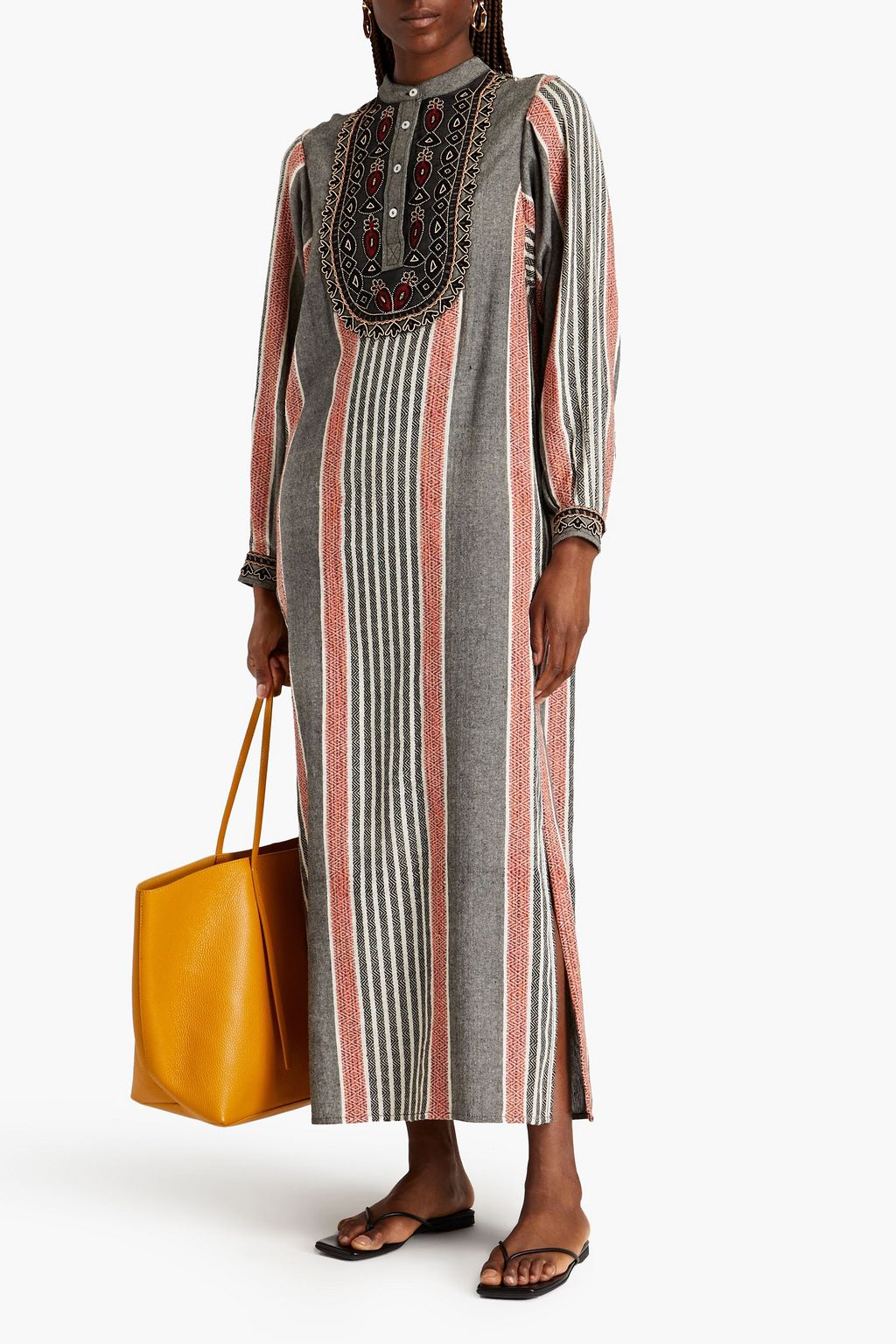 TORY BURCH قفطان من مزيج القطن مزين بالخرز