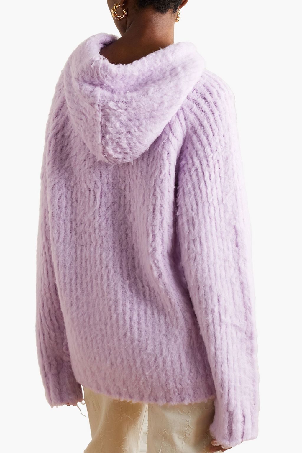 ACNE STUDIOS Brushed ribbed wool-blend hoodie