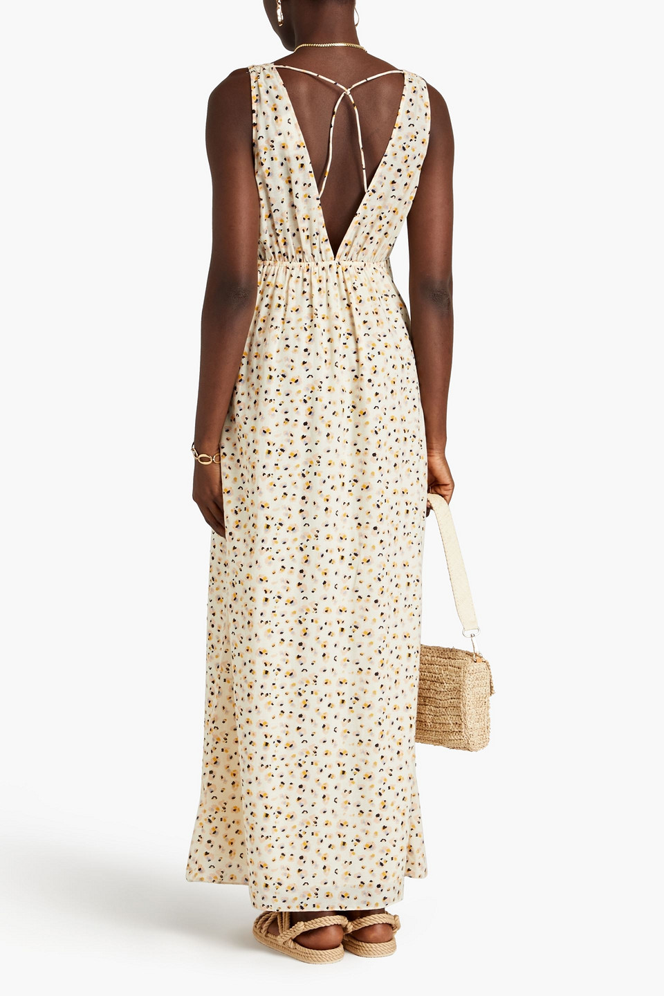 BA&SH BECKY PRINTED COTTON-BLEND MAXI DRESS 3074457345637452137
