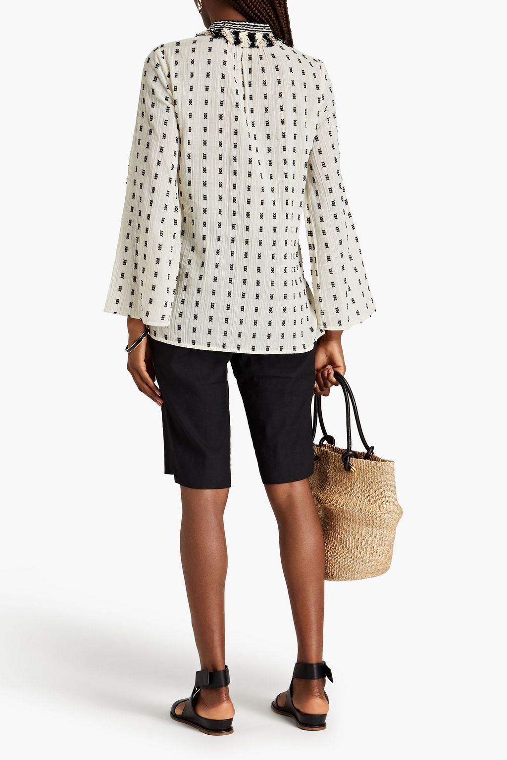 TORY BURCH تونيك من القطن بنمط فيل كوبيه بحواف بحبكة كروشيه