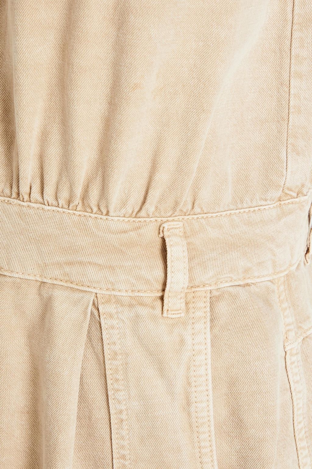 BA&SH Daquila gathered cotton and linen-blend twill playsuit