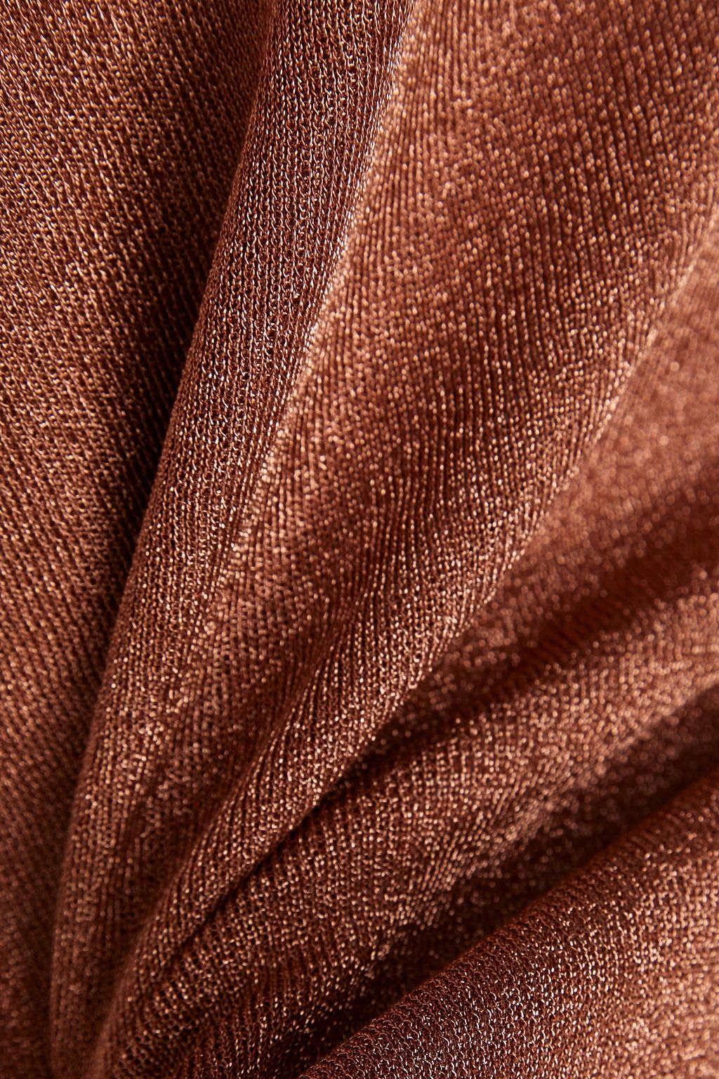 BA&SH فستان متوسط الطول من نسيج محبوك مطاط لون معدني