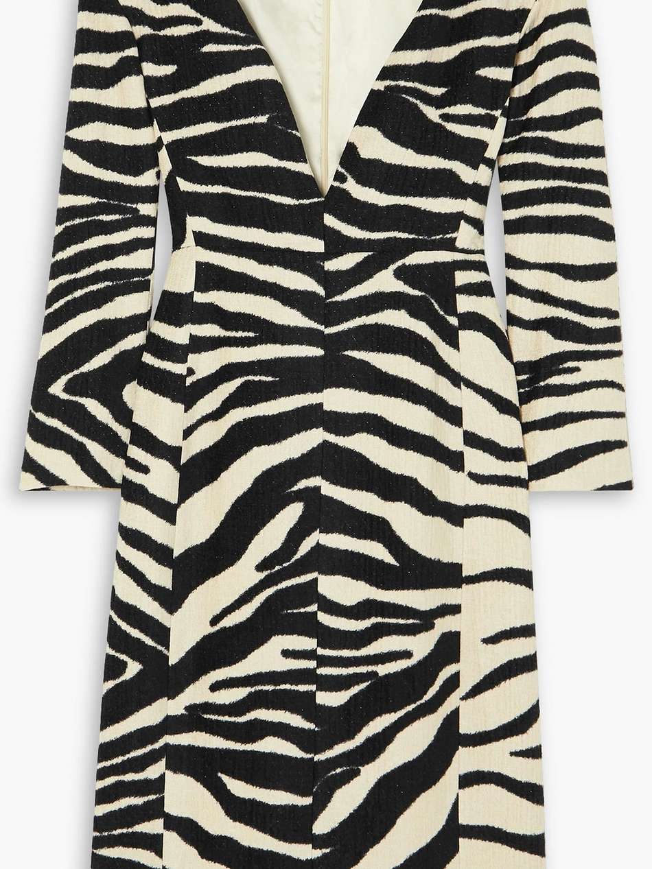 zebra-print chenille dress