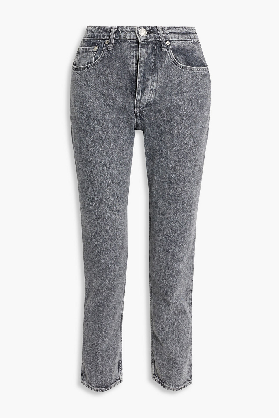 Rag & Bone Nina Halbhohe Cropped Jeans Mit Geradem Bein In Grey