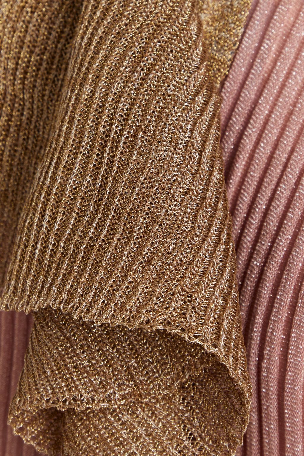 MISSONI فستان طويل من الكوبرو المحبوك بنمط كروشيه بلونين