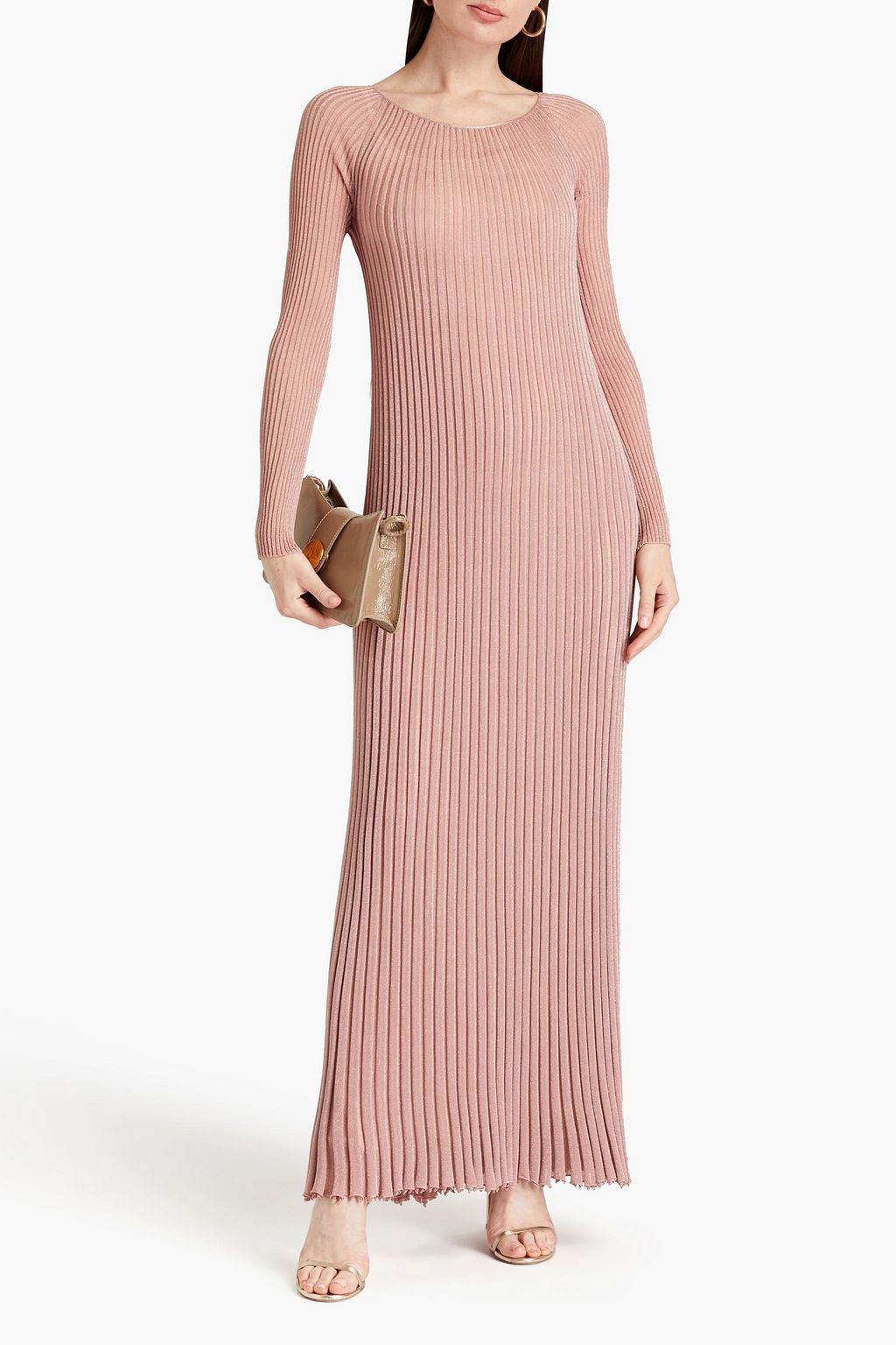 MISSONI فستان طويل من الكوبرو المحبوك بنمط كروشيه بلونين
