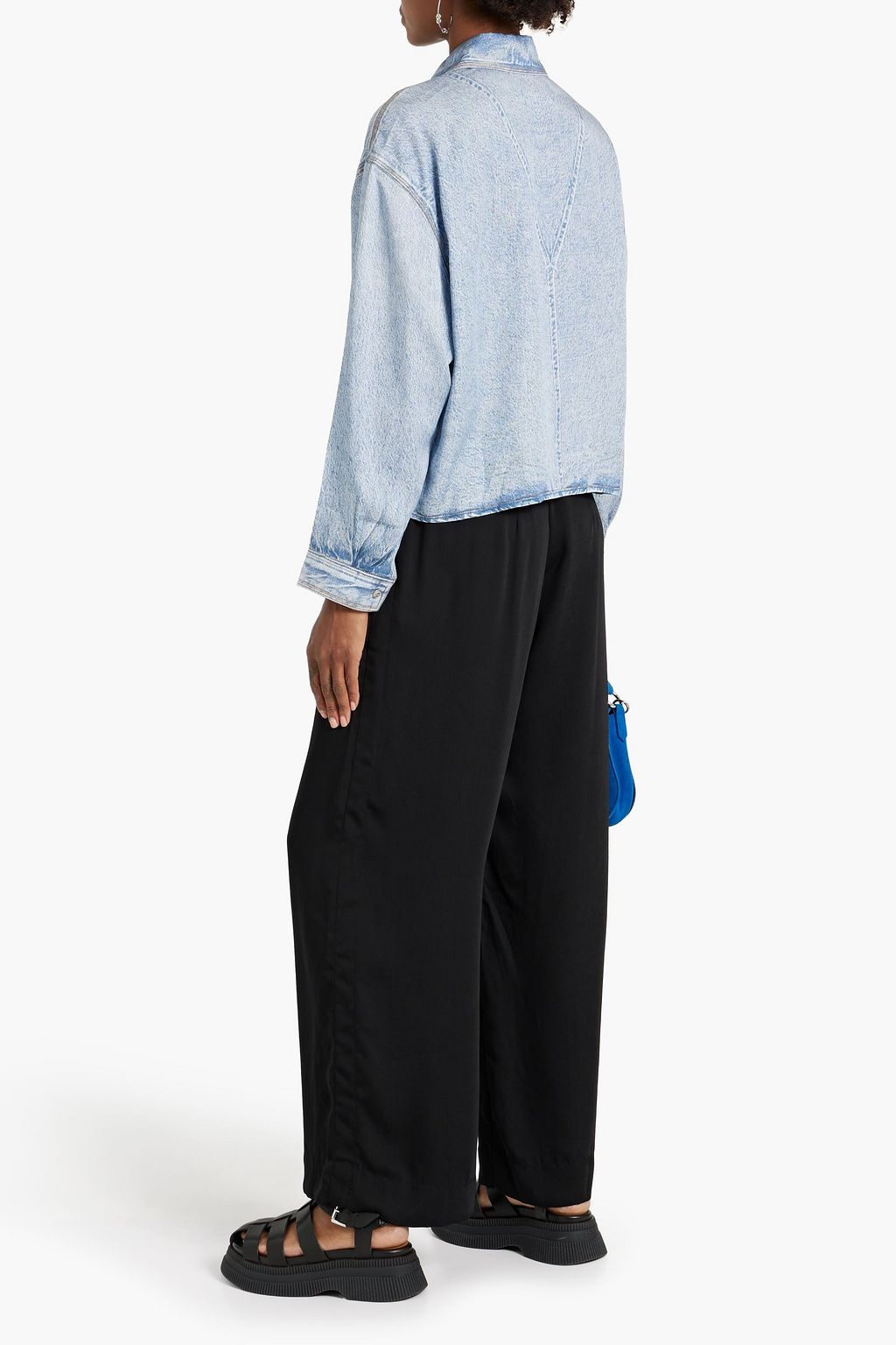 RAG & BONE بنطلون «بايلي» من التويل بقصة أرجل واسعة
