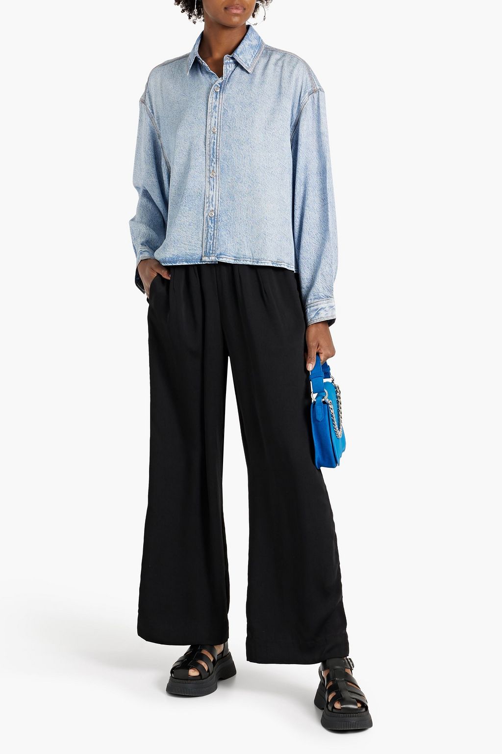 RAG & BONE بنطلون «بايلي» من التويل بقصة أرجل واسعة