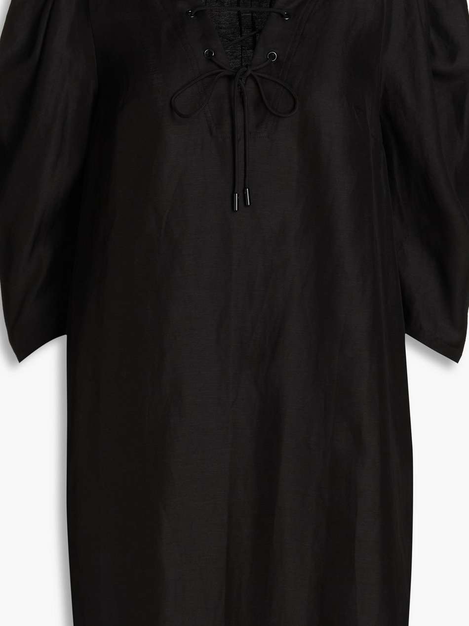 beny lace-up twill mini dress