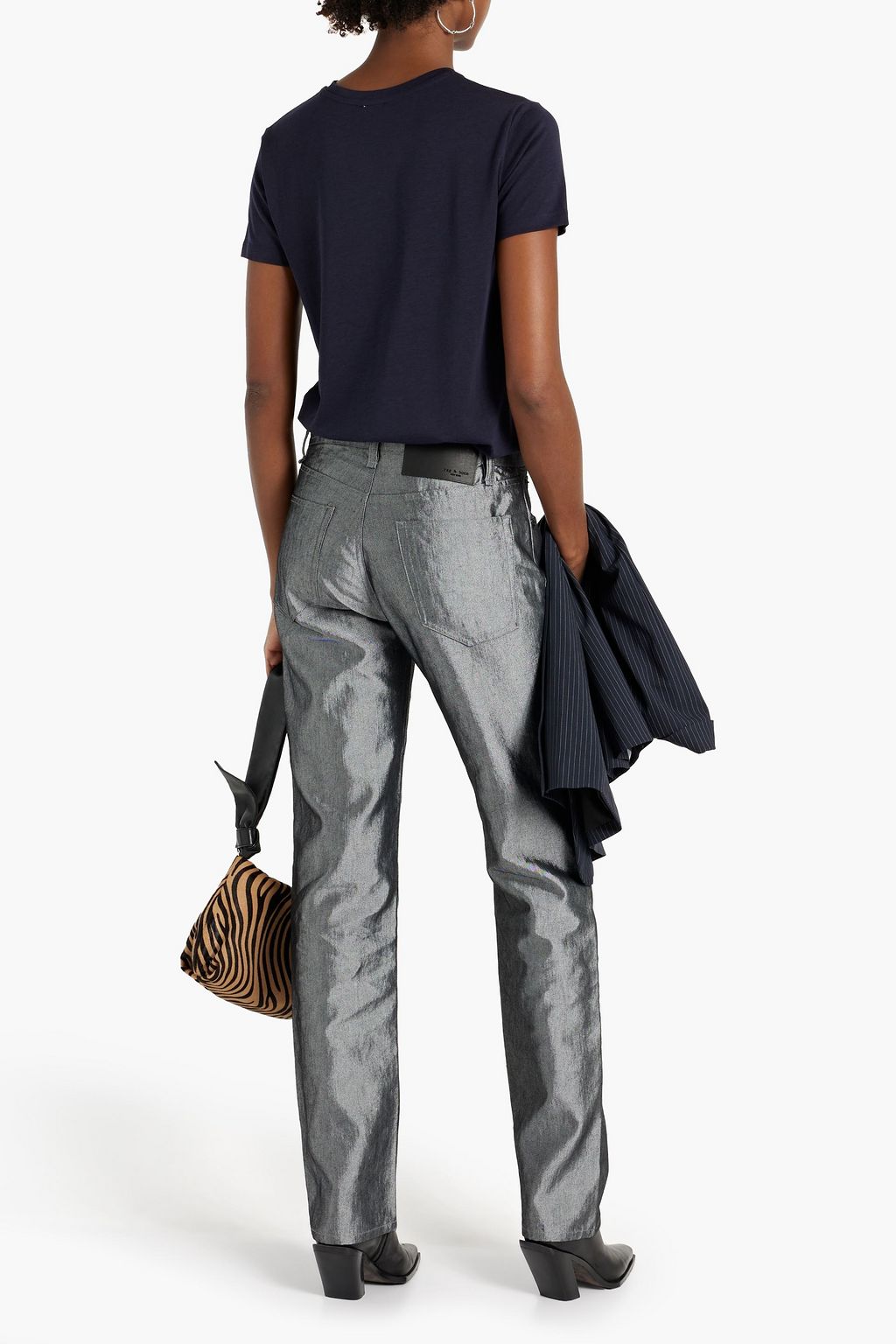 RAG & BONE Piper metallic mid-rise straight-leg jeans
