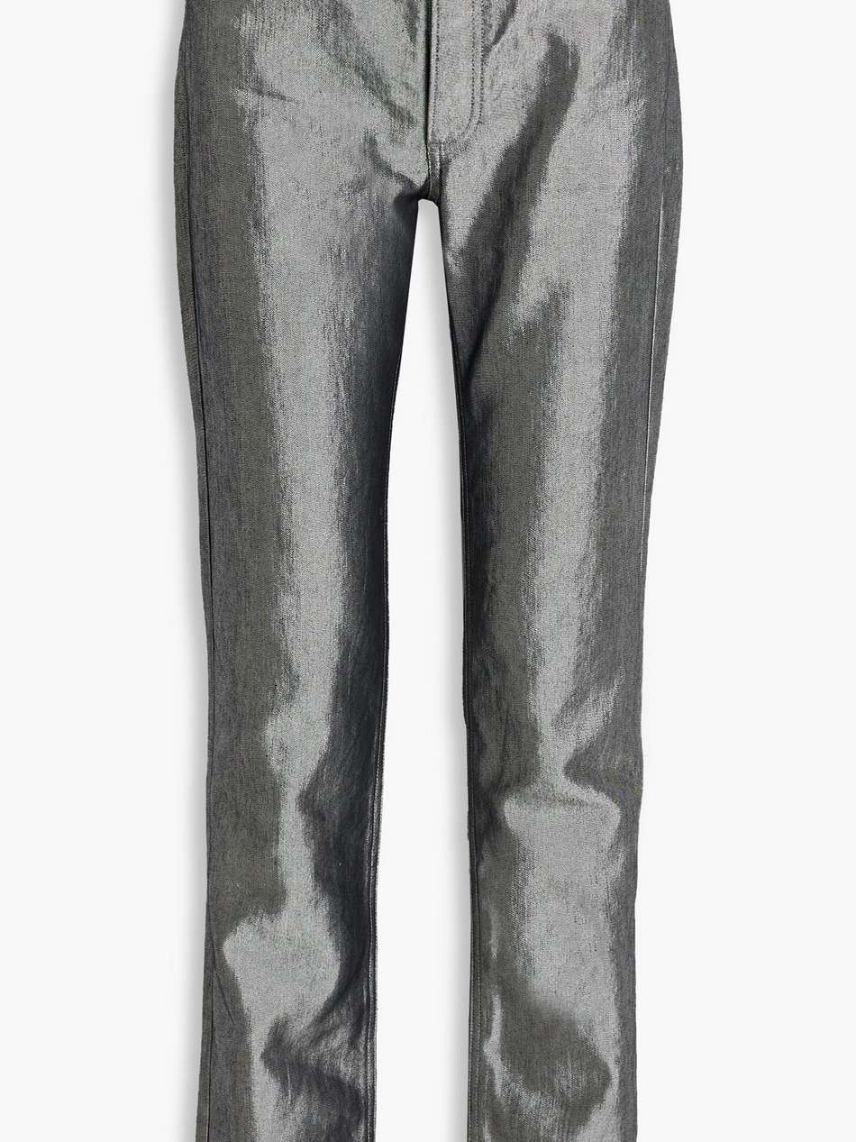 piper metallic mid-rise straight-leg jeans